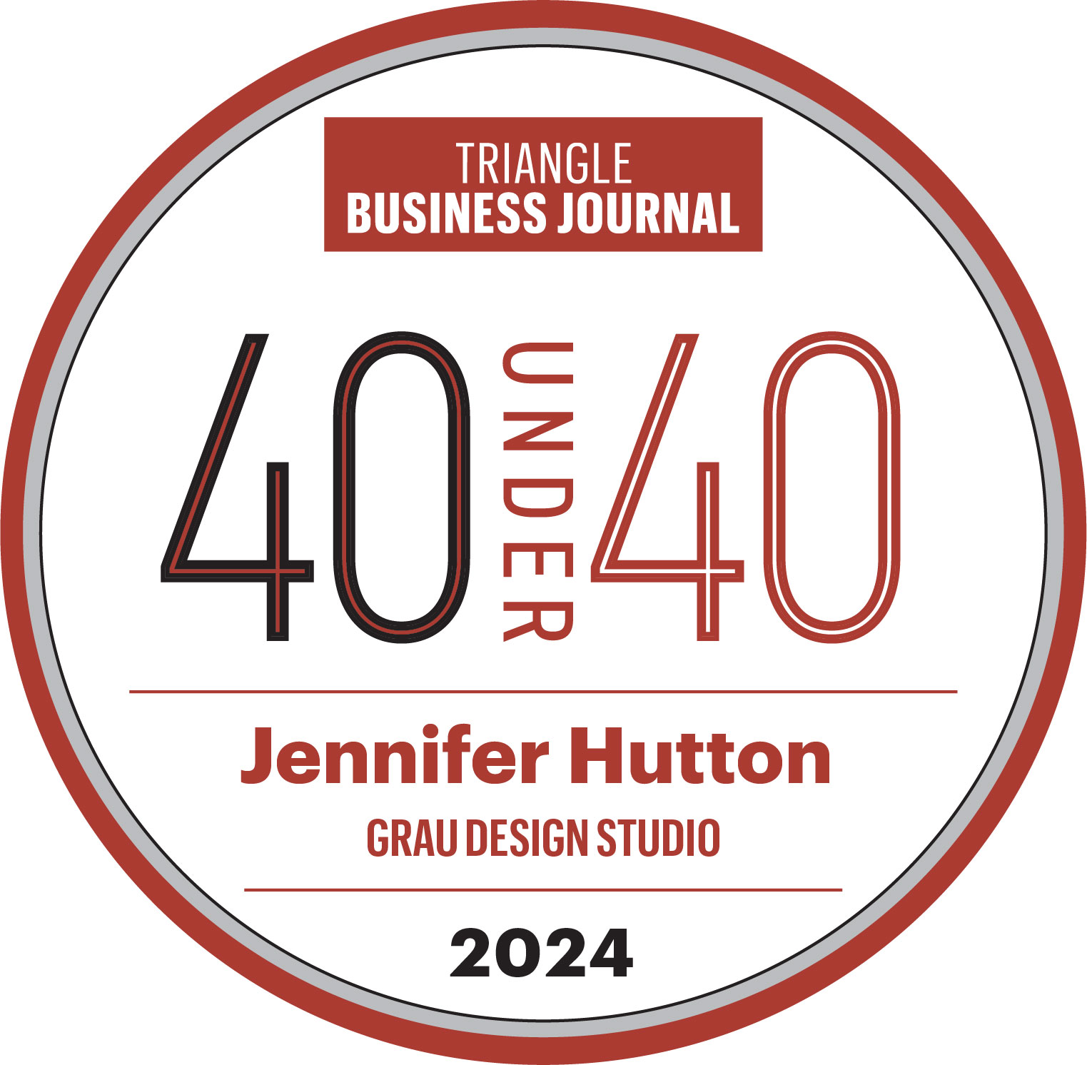 Triangle Business Journal 40 Under 40. Jennufer Hutton. Grau Design Studio.